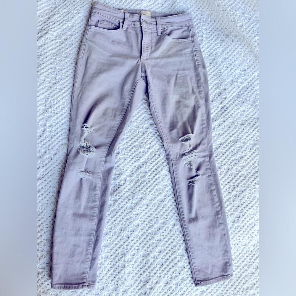 Comfy jeans- fun lavender color with just the right amount of “scrap” 😉